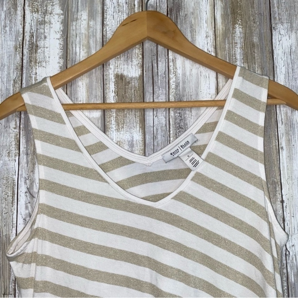 White House Black Market Gold Sparkle Sleeveless Tank - Picture 3 of 5